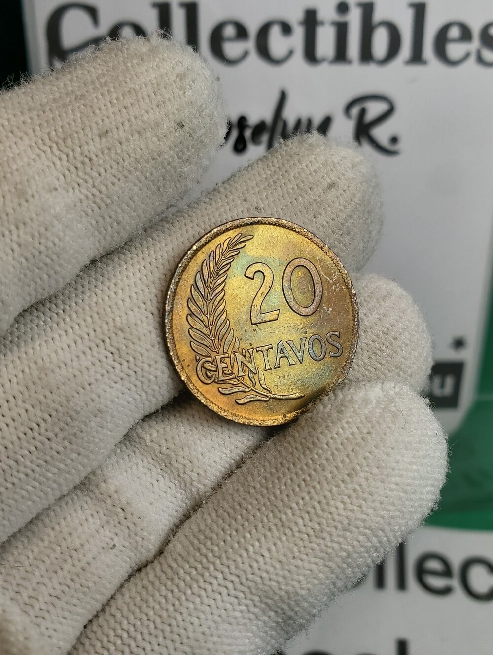 1955 Peru 20 Centavos - Stunning Natural Blue Toning - Picture 15 of 16